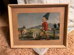 Vintage /Antiek schilderijtje kabouter 24,5 x 18,5, Ophalen of Verzenden