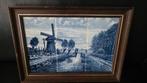 Delfts Blauw Tegeltableau Molen in Lijst 40x30, Antiek en Kunst, Ophalen of Verzenden