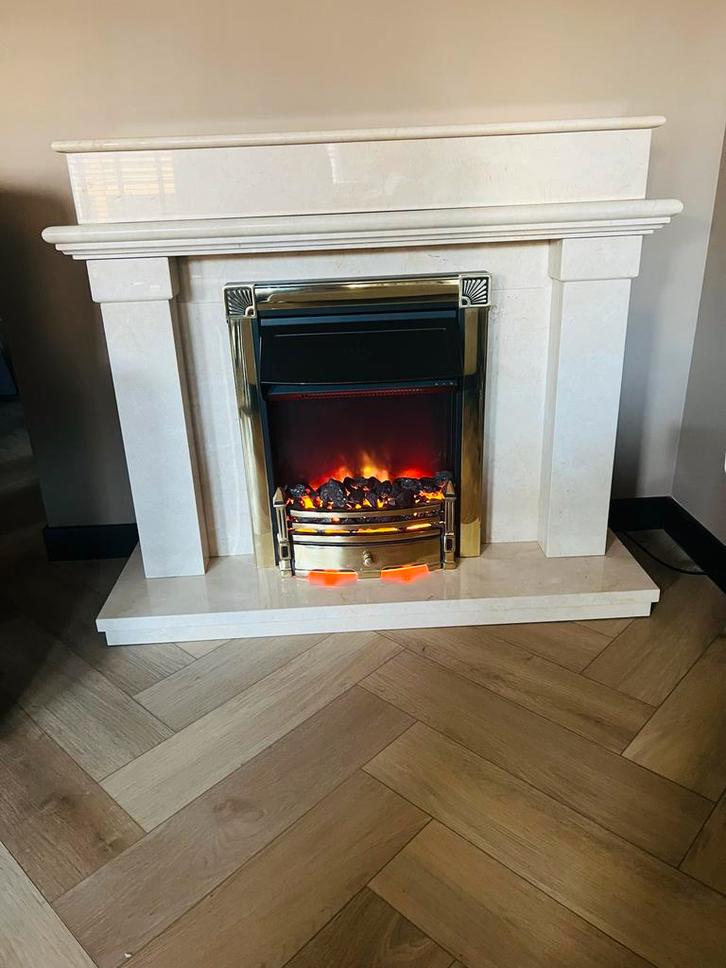 Dimplex Elektrische Haard met Marmeren Ombouw, Huis en Inrichting, Haarden, Gebruikt, Elektrische haard, Ophalen
