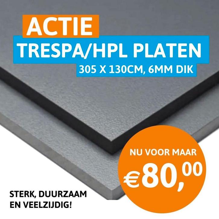 305 x 130 - 6mm.. € 80, -  HPL - platen.. Goedkoopste van NE, Doe-het-zelf en Verbouw, Platen en Panelen, Nieuw, HPL, Minder dan 20 mm