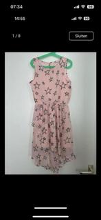 146 H&M Jurk Zalmroze Sterrenprint, Meisje, H&M, Ophalen of Verzenden, Zo goed als nieuw