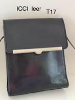 ICCI leren tas met knipsluiting T17, Ophalen of Verzenden, Gebruikt, Zwart, Schoudertasje