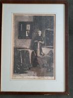 Litho Christoffel Bisschop - Zonnig plekje, 1907, Antiek en Kunst, Kunst | Etsen en Gravures, Ophalen of Verzenden