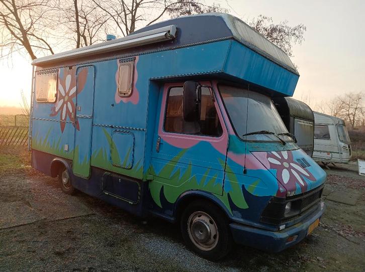 Camper Oldtimer FIAT 242/18D/UT KAMPEERAUTO, Caravans en Kamperen, Campers, Particulier, tot en met 2, Buscamper of Camperbus