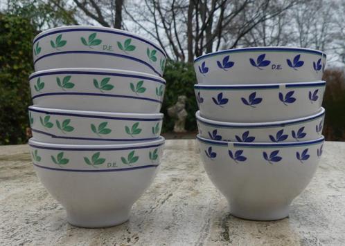 D.E. Douwe Egberts Koffie Spoel Kommen Blauw en Groene Bloem, Huis en Inrichting, Keuken | Servies, Nieuw, Kom(men), Overige stijlen