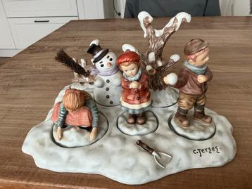 Ot en Sien Wintertafereel met Kinderen en Sneeuwpop beschikbaar voor biedingen
