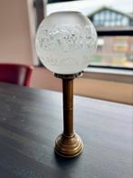 Originele D.H.R. Holland kaarslamp – messing & glas, Ophalen of Verzenden, Gebruikt, Glas, Minder dan 50 cm