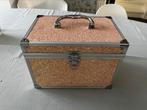 Makeup koffer, Sieraden, Tassen en Uiterlijk, Beautycases, Gebruikt, Met spiegeltje(s), Oranje, Ophalen of Verzenden
