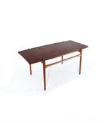 Vintage teakhouten salontafel, Kondor Möbel ‘60, Teakhout, 100 tot 150 cm, Zo goed als nieuw, Minder dan 50 cm
