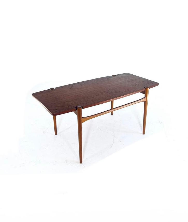 Vintage teakhouten salontafel, Kondor Möbel ‘60, Huis en Inrichting, Tafels | Salontafels, Zo goed als nieuw, Minder dan 50 cm