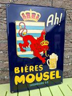 Emaillebord bières Mousel Luxembourg (emaillerie Belge, Ophalen of Verzenden, Nieuw, Reclamebord, Plaat of Schild, Overige merken