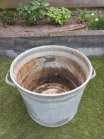 Zinken plantenbak, Tuin en Terras, Bloembakken en Plantenbakken, Ophalen of Verzenden, Rond, Minder dan 60 cm, Minder dan 30 cm