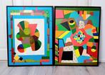 Joop Schreuder 2 abstracte schilderijen, Antiek en Kunst, Ophalen of Verzenden