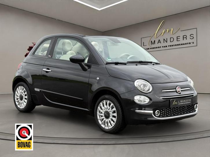 Fiat 500C 1.2 Lounge 2020 ZWART | Cabriolet | Apple CarPlay, Auto's, Fiat, Bedrijf, 500C, ABS, Airbags, Airconditioning, Android Auto
