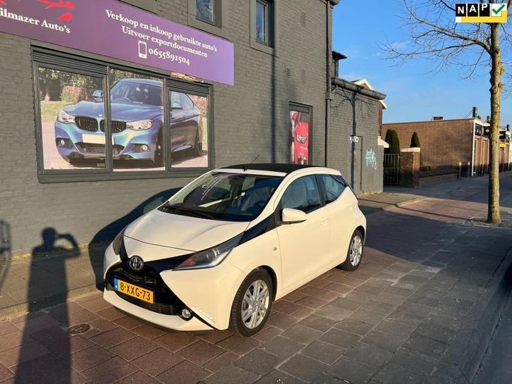 Toyota Aygo 1.0 VVT-i x-wave cabrio navi camera leder beurt, Auto's, Toyota, Bedrijf, Te koop, Aygo, ABS, Achteruitrijcamera, Airbags
