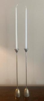 Twee metalen kandelaartjes, Ophalen of Verzenden, Gebruikt, Metaal
