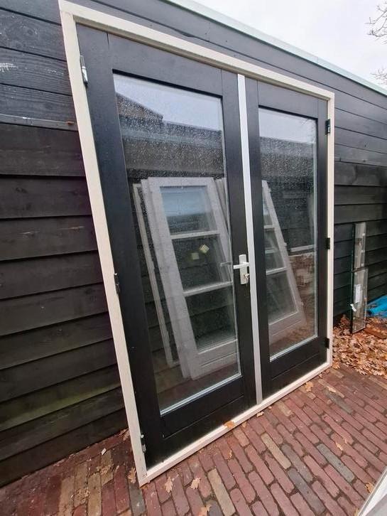 Openslaande tuindeuren dubbel glas deuren terrasdeuren pui, Doe-het-zelf en Verbouw, Deuren en Horren, Zo goed als nieuw, Buitendeur