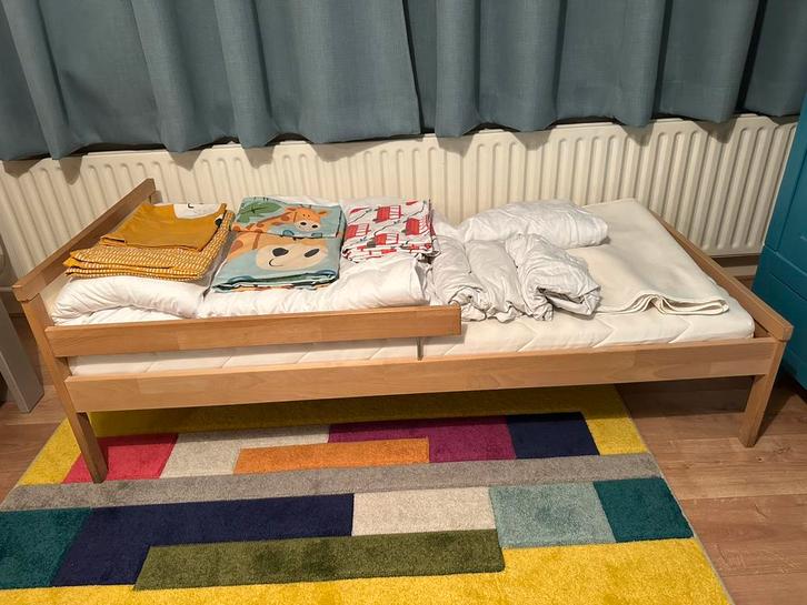 Ikea peuterbed 170x60 incl matras + beddengoed, Kinderen en Baby's, Kinderkamer | Bedden, Zo goed als nieuw, 140 tot 160 cm, 70 tot 85 cm