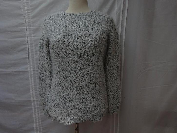 YD wit/grijs stretch trui - maat S, Kleding | Dames, Truien en Vesten, Zo goed als nieuw, Maat 38/40 (M), Wit, Ophalen of Verzenden