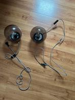 Twee Ikea bolvormige lampen (bruin glas)., Ophalen, Gebruikt, Minder dan 30 watt, E27 (groot)