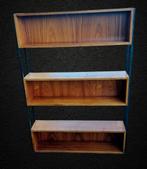 6x Vintage teak houten boekenkast zwevende wandmeubels, Met plank(en), Gebruikt, Vintage, Ophalen of Verzenden