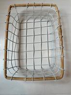 Riet/Bamboo en Metaal Draad Mand, Gebruikt, Mand, Ophalen of Verzenden, Riet