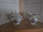 Vintage Suikerpot en Melkkan met Bloemmotief, Ophalen