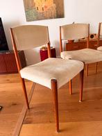 Vintage eetkamer stoelen beige Scandinavisch retro, Huis en Inrichting, Stoelen, Ophalen, Gebruikt, Bruin, Vier