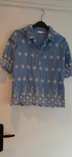 Mooie blouse van Vila maat 40 met gestikte bloemen, Maat 38/40 (M), Blauw, Vila, Ophalen of Verzenden