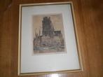 ingekleurde ets Marius Janssen  Dordrecht, Ophalen of Verzenden