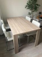 Eettafel (180cmx90cm) met vier eetkamerstoelen, Huis en Inrichting, 50 tot 100 cm, 150 tot 200 cm, Gebruikt, Metaal