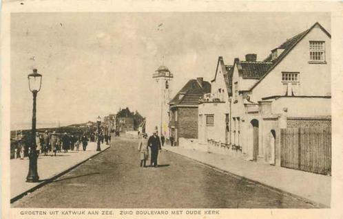 (301-307-033) Katwijk Zuid Boulevard met Oude Kerk, Verzamelen, Ansichtkaarten | Nederland, Zuid-Holland, Ophalen of Verzenden
