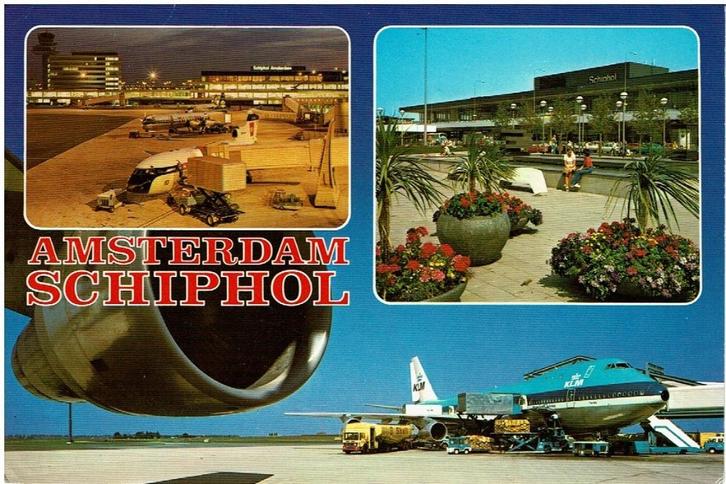 Ansichtkaart Schiphol, luchthaven, vliegveld, Verzamelen, Ansichtkaarten | Nederland, Gelopen, Noord-Holland, 1980 tot heden, Ophalen of Verzenden