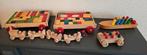 Houten Speelgoed vintage set Trein en Boot met Figuurtjes, Kinderen en Baby's, Speelgoed | Houten speelgoed, Ophalen of Verzenden