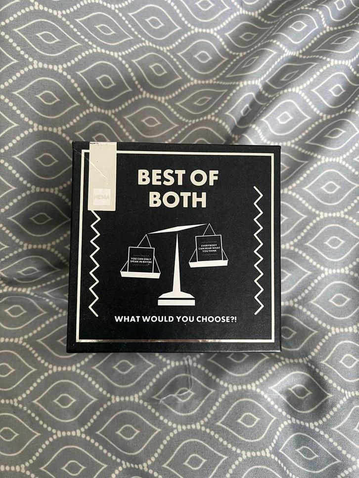 Best of Both - Dilemma Spel, Hobby en Vrije tijd, Gezelschapsspellen | Bordspellen, Zo goed als nieuw, Een of twee spelers, Ophalen of Verzenden