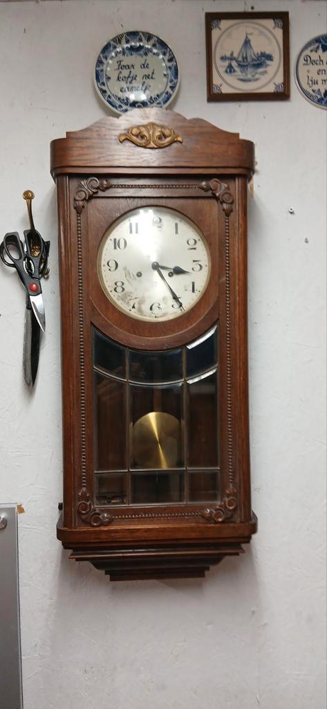 Antieke Wandklok - Beschadigde Wijzerplaat, Antiek en Kunst, Antiek | Klokken, Ophalen