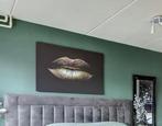 Plexiglas wanddecoratie gouden lippen, Ophalen, Zo goed als nieuw