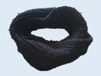 Zwarte grof gebreide kol sjaal ~ LL0702, Gedragen, Ophalen of Verzenden, Sjaal