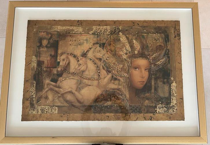 Csaba Markus - Horses op Carthage - Zeefdruk, Antiek en Kunst, Kunst | Litho's en Zeefdrukken, Ophalen