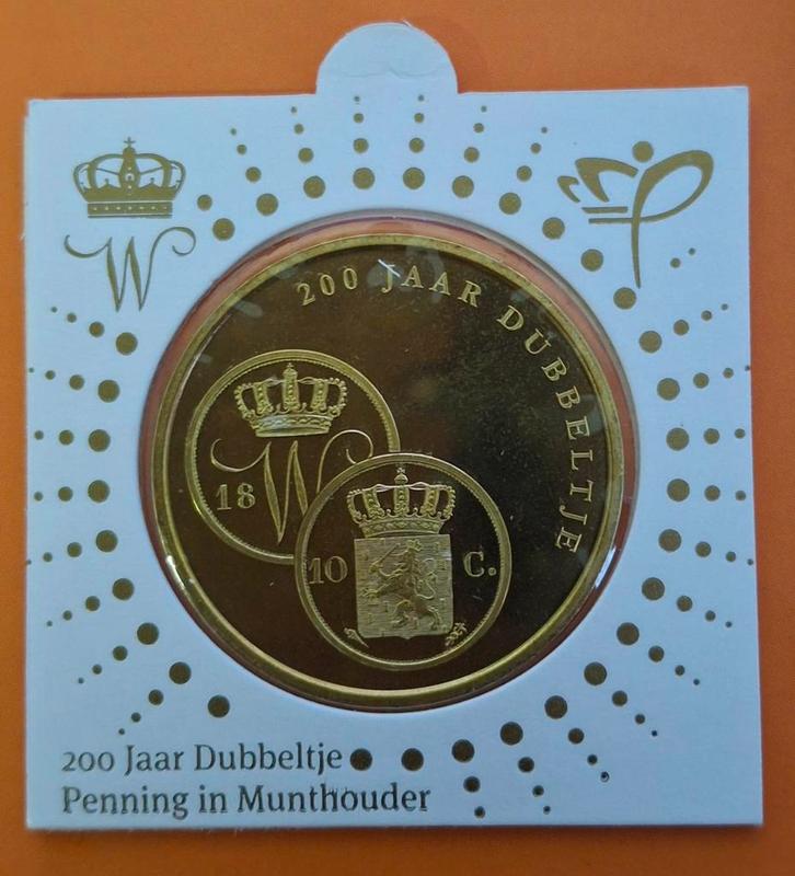 Penning 200 jaar Dubbeltje - Willem I, Postzegels en Munten, Munten | Nederland, Ophalen of Verzenden