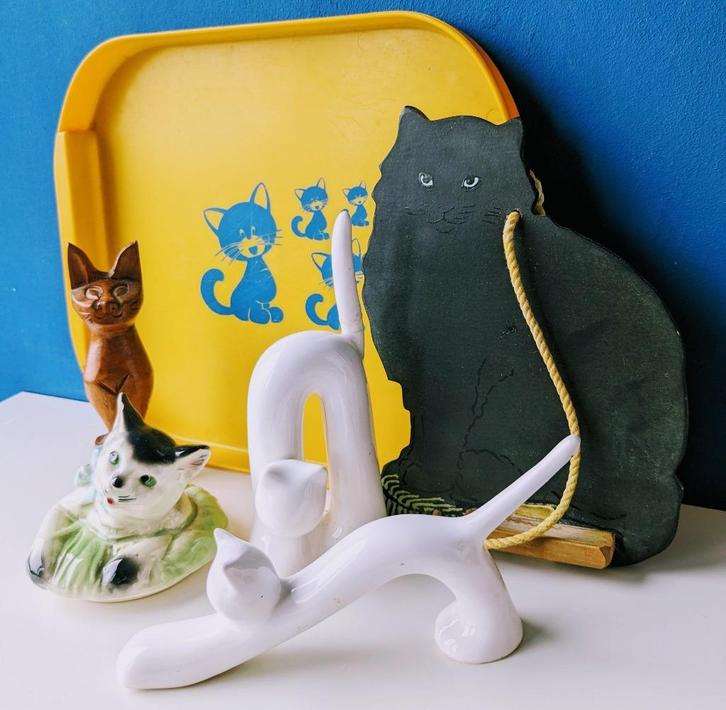 Poezen Katten spulletjes/allerlei, Verzamelen, Beelden en Beeldjes, Gebruikt, Dier, Ophalen of Verzenden