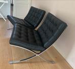 2 x Barcelona Fauteuil - Zwart Leer, Huis en Inrichting, Fauteuils, Ophalen, Minder dan 75 cm, Leer, Zo goed als nieuw