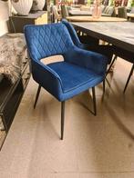 Nieuwe eetkamerstoel bronx71 Mika blauw velvet €85 per stuk, Huis en Inrichting, Stoelen, Ophalen, Blauw, ., Nieuw