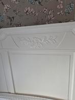 Brocant wit bed met romantische nachtkastjes en matras, Huis en Inrichting, Slaapkamer | Bedden, Ophalen, Gebruikt, Tweepersoons