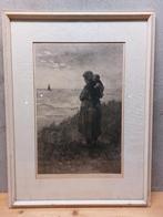 Antieke reproductieprent naar Josef Israëls – gegraveerd, Antiek en Kunst, Kunst | Etsen en Gravures, Ophalen of Verzenden