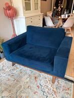 Blauwe fauteuil, wehkamp loveseat Torino velours, Ophalen, Zo goed als nieuw, Stof, 100 tot 125 cm