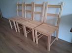 Grenen eetkamerstoelen, 4x, Ikea Ivar, onbeschilderd, Huis en Inrichting, Stoelen, Ophalen, Bruin, Scandinavisch, Zo goed als nieuw