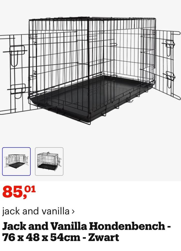 Bench kooi hond, puppy  merk Jack ans Vanilla, Dieren en Toebehoren, Hondenbenches, Zo goed als nieuw, Ophalen of Verzenden