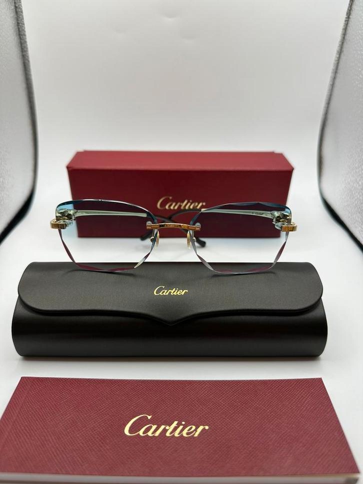 Cartier Panter Goud, Sieraden, Tassen en Uiterlijk, Zonnebrillen en Brillen | Heren, Nieuw, Zonnebril, Overige merken, Ophalen of Verzenden