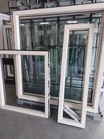4 kunststof kozijnen met dubbelglas, Doe-het-zelf en Verbouw, Glas en Ramen, Gevelraam of Ruit, Gebruikt, Minder dan 80 cm, Ophalen of Verzenden